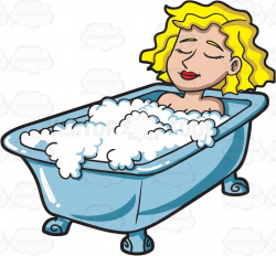 A Woman Relaxing In A Tub | Tubs