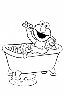 Elmo Bath Were Clean And Fresh Coloring Page - Elmo Coloring Pages ...