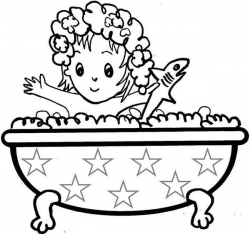 Girl taking a bath coloring pages pdf printable | Coloring Pages ...