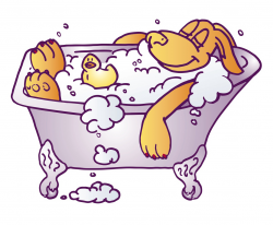 Dog In Bathtub Clipart