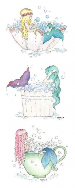 Bubble Bath Mermaid Art | Mermaid bathroom decor, Mermaid bathroom ...