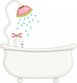 Pink shower head with bathtub | Clip art, Dibujos a color ...