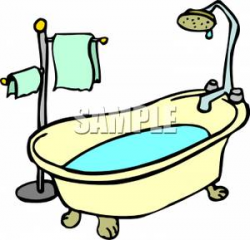 Clip Art Image: Water In a Bathtub