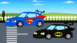 Batman Car Vs Superman Car - Cars For Children - Kids Video - YouTube