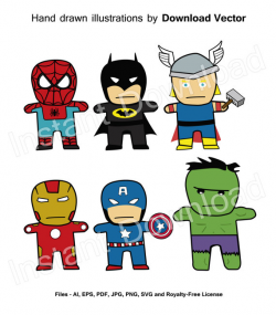 Superhero clipart, Batman clipart, Spiderman clipart, Ironman clip ...