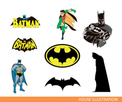 Batman clipart set - bat SVG file - Batman instant download - DC ...