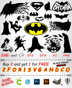 Batman clipart set - bat SVG file - Batman instant download - DC ...