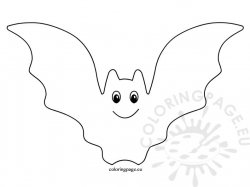 Halloween Bat clipart black and white | Coloring Page