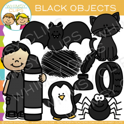 Black Color Objects Clip Art , Images & Illustrations | Whimsy Clips