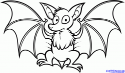 How to Draw a Fruit Bat, Step by Step, forest animals, Animals ...