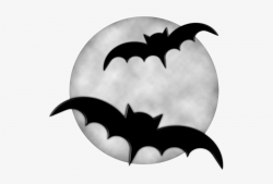 Halloween Moon With Bats Png Clipart - Halloween Bat Clip ...