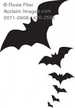 Vampire Bats Clipart Image: Scary Bats Flying Through the Sky on ...