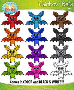 FREEBIE} Rainbow Bats Clipart Set Includes 12 Graphics!You will ...