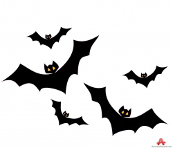 Flock of Bats Flying | Free Clipart Design Download