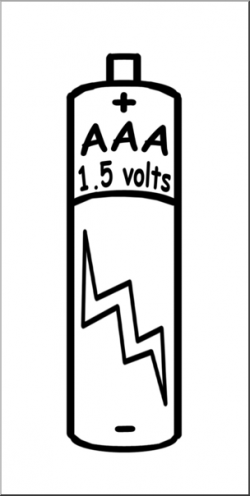 Clip Art: Electricity: AAA Battery B&W I abcteach.com | abcteach