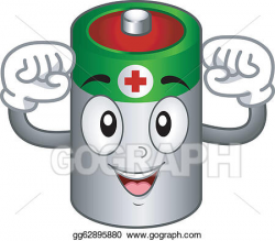 Vector Clipart - Battery mascot. Vector Illustration ...