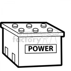 Royalty-Free black white power cell battery illustration graphic ...