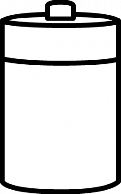 Black and White C Battery Clip Art - Black and White C Battery Image