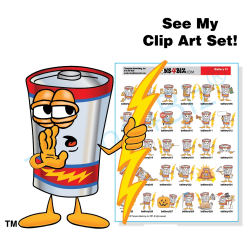 Battery Mascot Clip Art Set