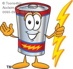 Battery Cartoon Character Greeting