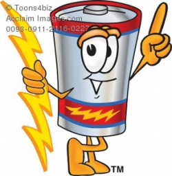 Clipart Cartoon Battery Pointing Up