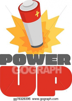 EPS Illustration - Power up sign with battery energy burst. Vector ...