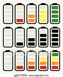 Vector Art - Battery level indicator symbol set from low to ...