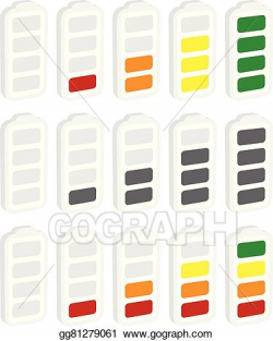 Vector Art - Battery level indicator symbol set from low to high. no ...