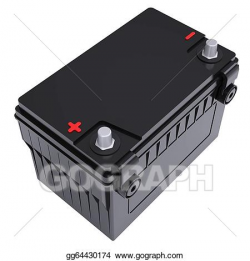 Drawing - Car battery. Clipart Drawing gg64430174 - GoGraph