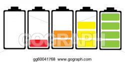 EPS Vector - Battery charge colour icon. Stock Clipart Illustration ...