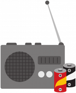 Clipart - Simple radio with batteries