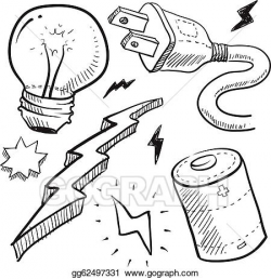 Vector Art - Electricity objects sketch. EPS clipart gg62497331 ...