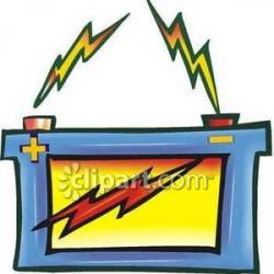 Zapping Car Battery - Royalty Free Clipart Picture