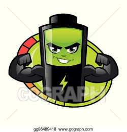 Vector Stock - Strong battery. Clipart Illustration ...