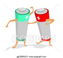 Vector Clipart - Batteries in a power fight or struggle. Vector ...