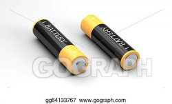 Stock Illustration - Two sides of battery. Clipart Drawing ...
