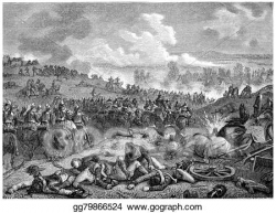 Stock Illustration - Battle of leipzig, the first day, vintage ...