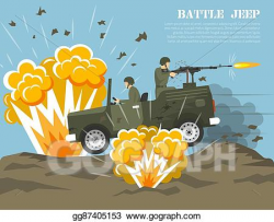Vector Stock - Military army battle environment flat poster. Clipart ...