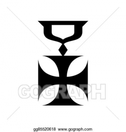 Drawing - Military cross icon, simple style. Clipart Drawing ...