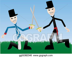 Vector Art - Soldiers fighting with swords. Clipart Drawing ...