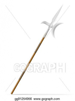 Drawing - Battle spear medieval stock illustration. Clipart Drawing ...