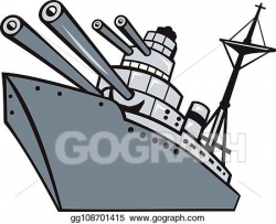 Vector Clipart - Battleship-big-guns-iso. Vector ...