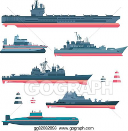 Vector Stock - Militaristic ships icons. Clipart Illustration ...