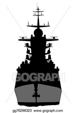 Vector Art - Warship on sea. Clipart Drawing gg76298323 ...