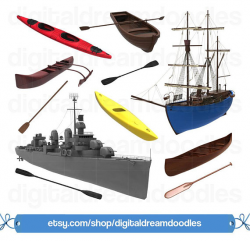 Boat Clipart, Canoe Clipart, Kayak Clipart, Outrigger Clipart PNG ...