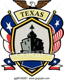 Vector Illustration - Texas navy battleship flag icon. EPS ...