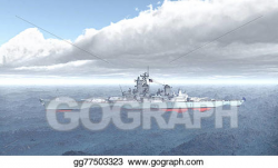 Stock Illustration - American battleship of world war 2. Clipart ...