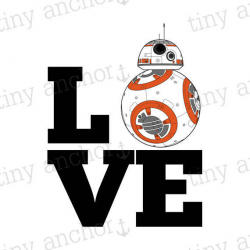 Printable BB8 LOVE Star Wars Inspired Iron On Transfer - DIY Disney ...