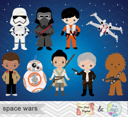 NEW Star Wars Digital Clip Art Printable Space Wars Clipart
