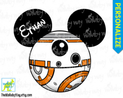 BB8 Star Wars Printable Disney Iron On Transfer or Use as Clip